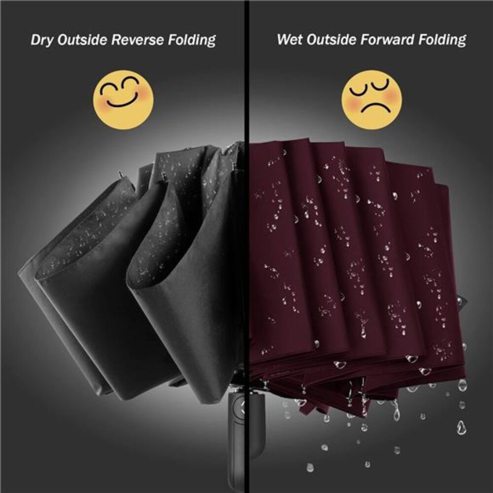 Travel Inverted Umbrella Compact Windproof- Automatic reverse Umbrellas - Picture 4 of 7